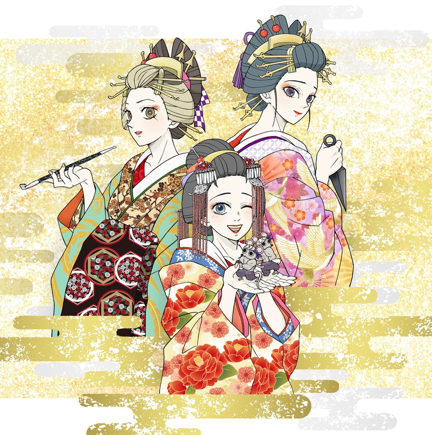 makio, hinatsuru, suma, and ninju (kimetsu no yaiba) drawn by npsv7445