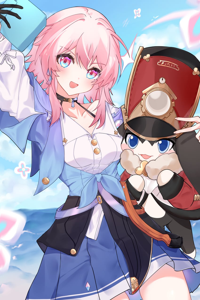 march 7th and pom-pom (honkai and 1 more) drawn by qianxia_biu