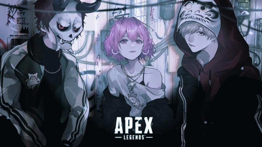 nqrse, daruma is god, and arisakaaa (apex legends and 2 more) drawn by mano_aaa