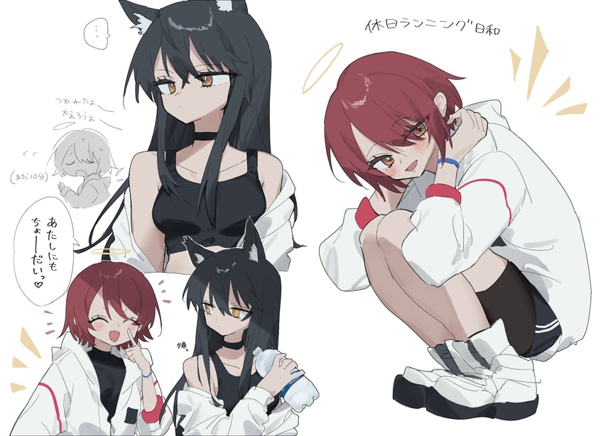 texas and exusiai (arknights) drawn by match_bou_(match_match03)