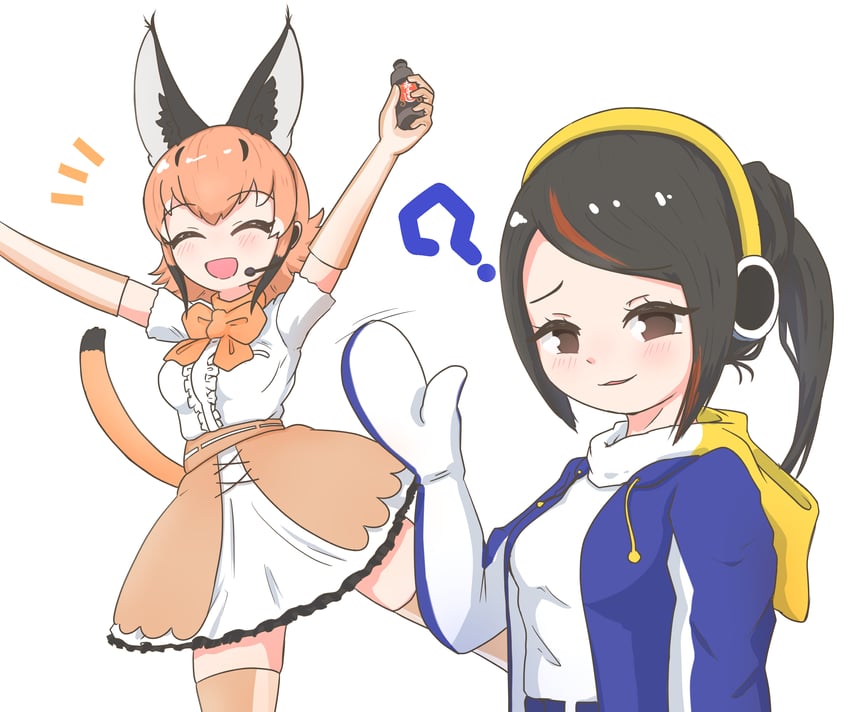 emperor penguin and caracal (kemono friends and 1 more) drawn by nokemono-san_(bocchi_friend)