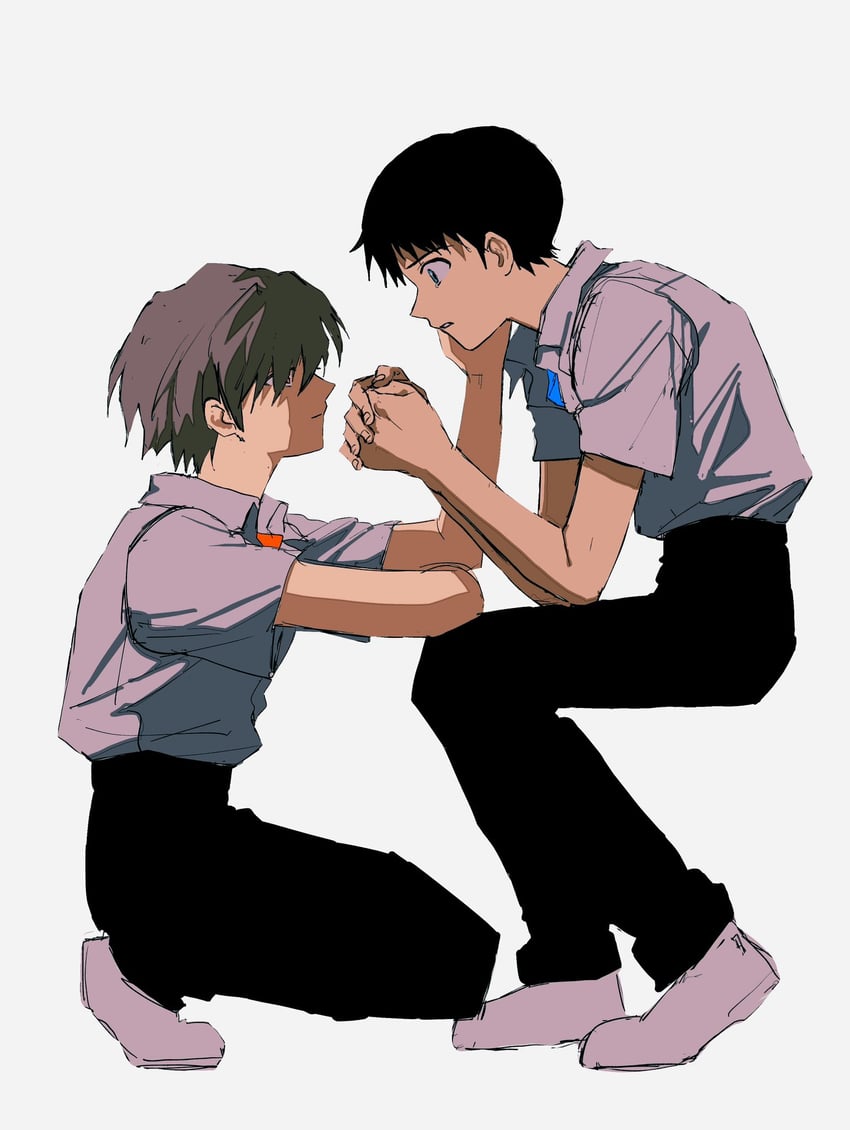 ikari shinji and nagisa kaworu (neon genesis evangelion) drawn by a12740807