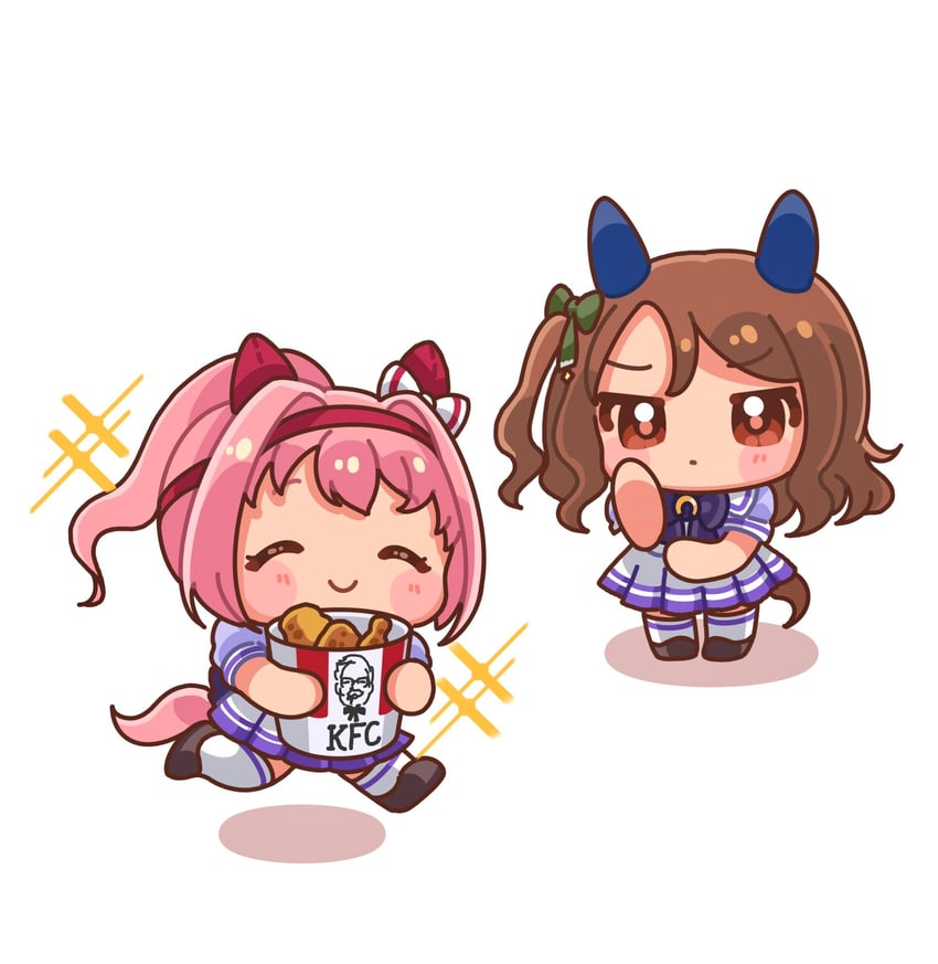 king halo, haru urara, and colonel sanders (umamusume and 1 more) drawn by moko39_takasora