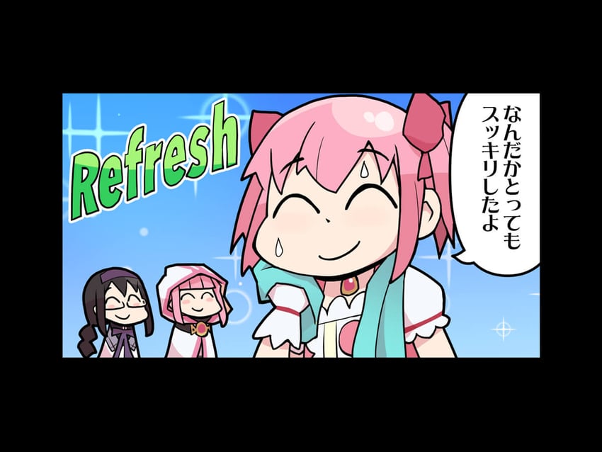 akemi homura, kaname madoka, and tamaki iroha (mahou shoujo madoka magica and 1 more) drawn by papa_(shimeguru)
