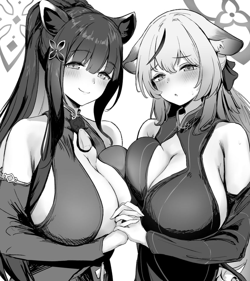 kokona and shun (blue archive) drawn by metsu_end