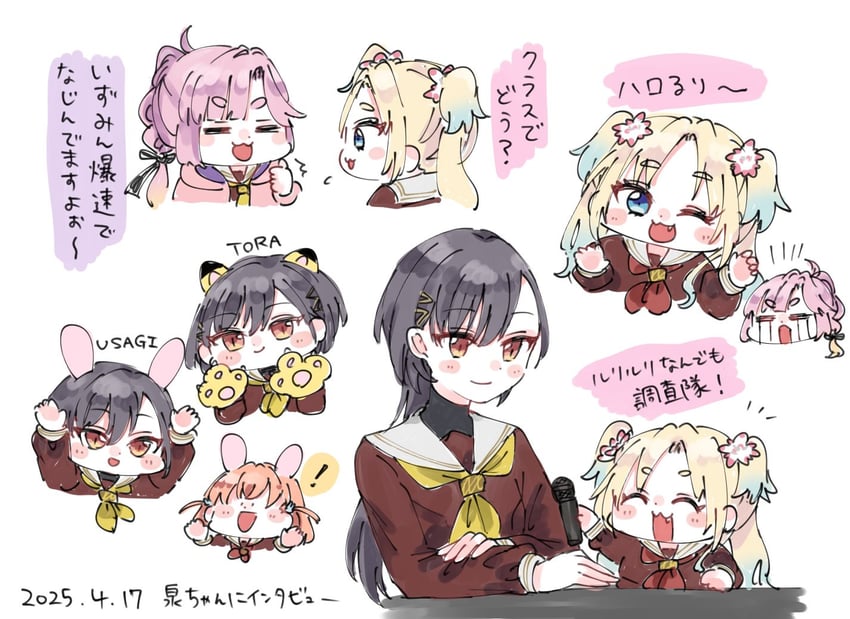 hinoshita kaho, osawa rurino, anyoji hime, and katsuragi izumi (love live! and 1 more) drawn by moso_(expect66)