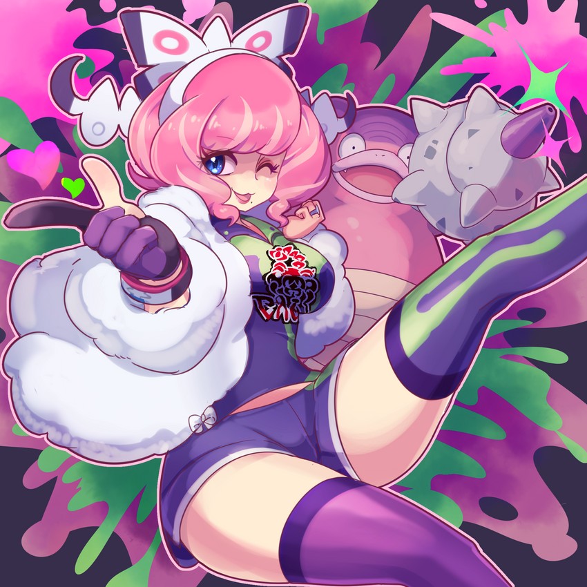 klara and galarian slowbro (pokemon and 1 more) drawn by borokuro