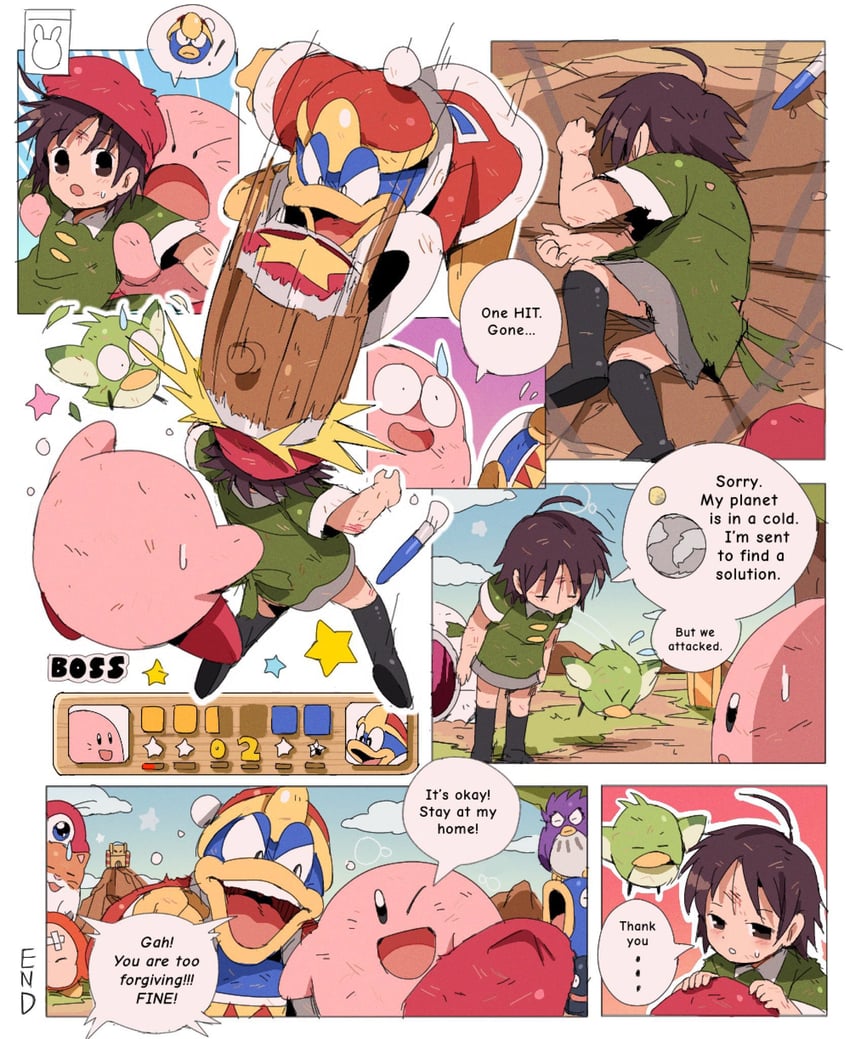 kirby, waddle dee, king dedede, waddle doo, kine, and 4 more (dragon ball and 4 more) drawn by bendedede