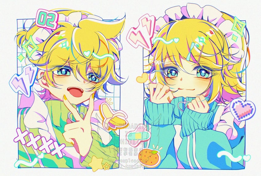 kagamine rin and kagamine len (vocaloid) drawn by mattari_haruto