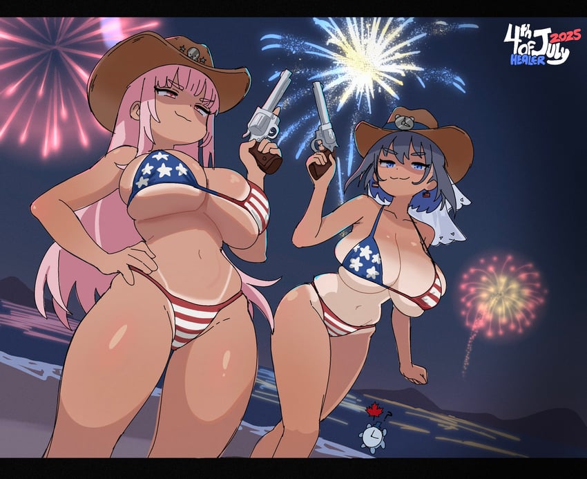 mori calliope, ouro kronii, and kronie (hololive and 1 more) drawn by fruithead