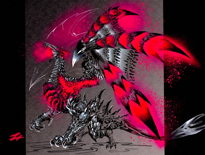valstrax and crimson glow valstrax (monster hunter and 1 more) drawn by deadpool_yuchan