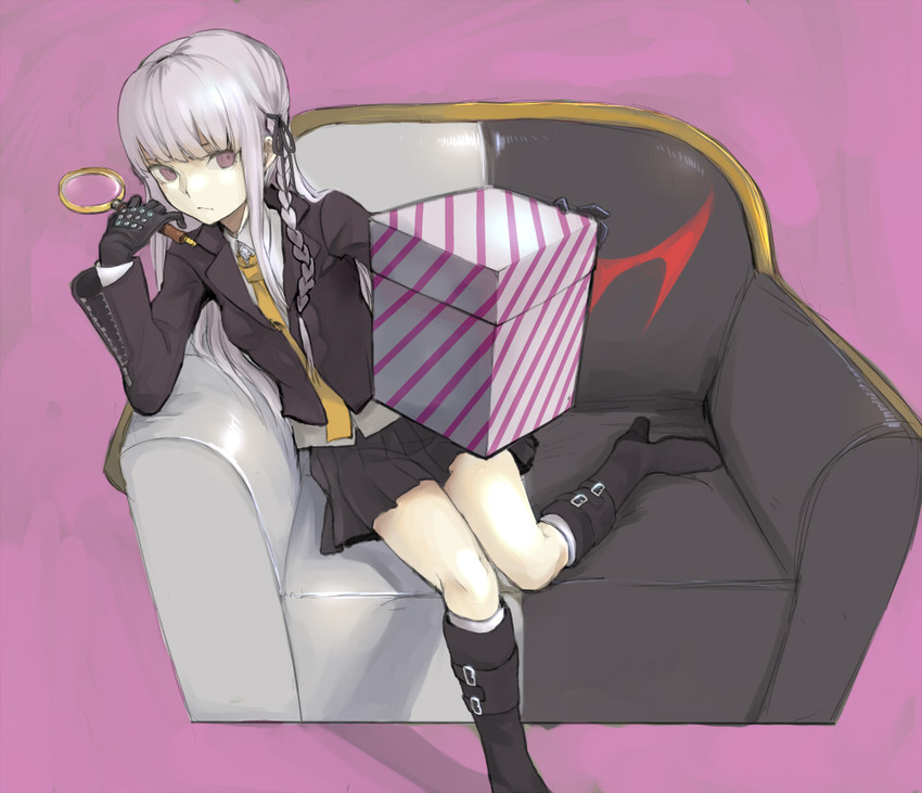 kirigiri kyoko and monokuma (danganronpa and 1 more) drawn by nuda
