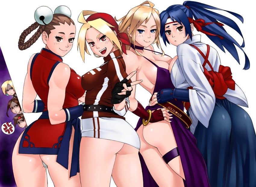 shiranui mai, yuri sakazaki, b. jenet, king, toudou kasumi, and 2 more (the king of fighters and 4 more) drawn by zonda_(solid_air)