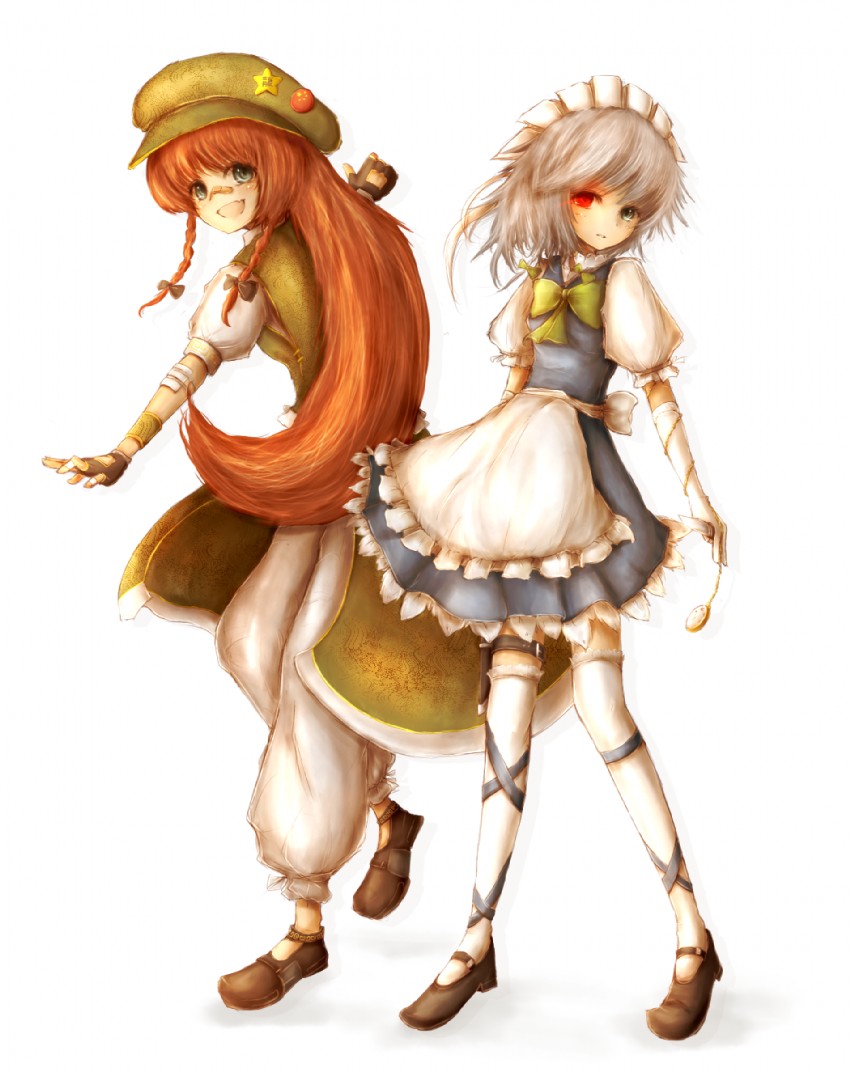 izayoi sakuya and hong meiling (touhou) drawn by amano_jack