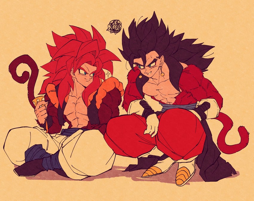 gogeta and vegetto (dragon ball and 2 more) drawn by relio_db318