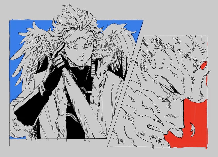 endeavor and hawks (boku no hero academia) drawn by kogu_(nue_insideout)