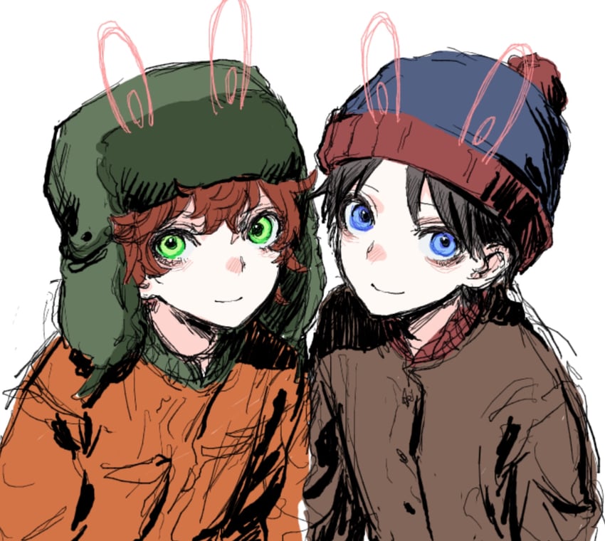 stan marsh and kyle broflovski (south park) drawn by jiz_(pffbq)