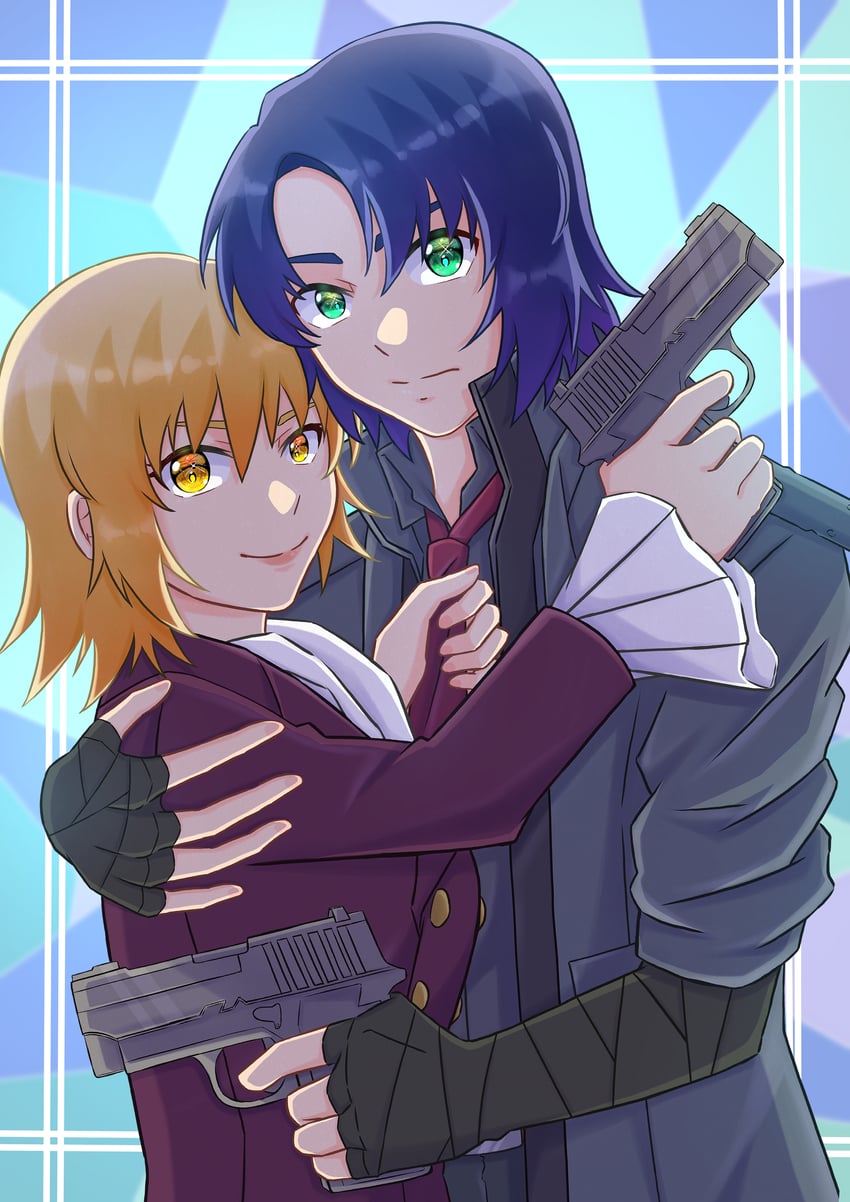 cagalli yula athha and athrun zala (gundam and 2 more) drawn by murasaki_remon