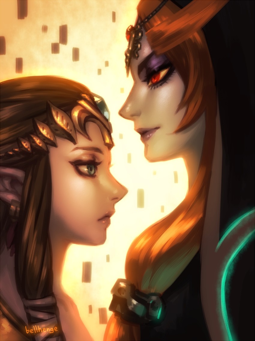princess zelda and midna (the legend of zelda and 1 more) drawn by bellhenge