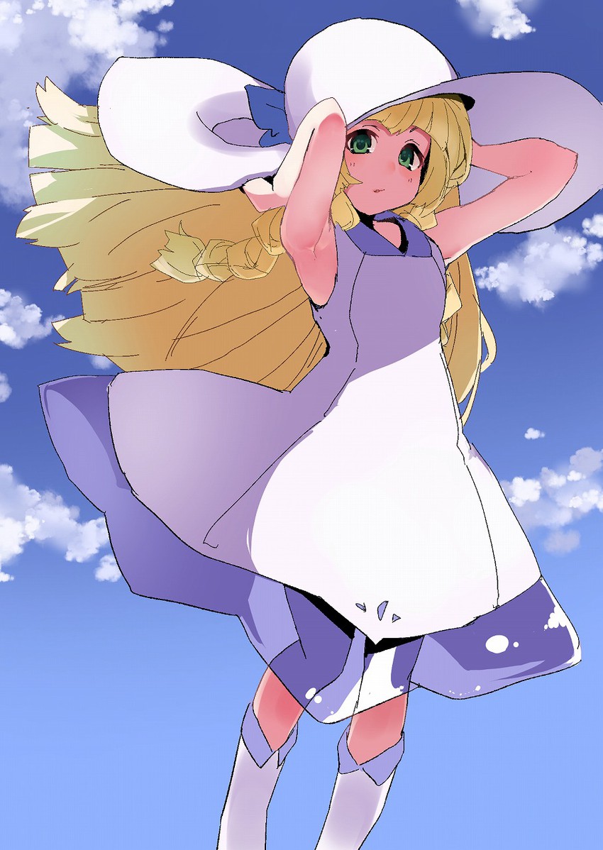 lillie (pokemon and 1 more) drawn by kobo_(cobo_0609)
