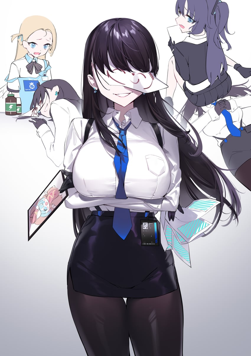 sensei, yuuka, doodle sensei, arona, female sensei, and 1 more (blue archive) drawn by yaguo
