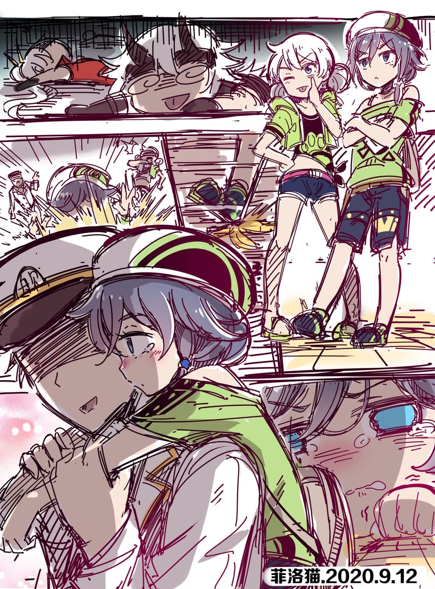 kiana kaslana, fu hua, captain, and zombie (honkai and 1 more) drawn by fei_luo_mao