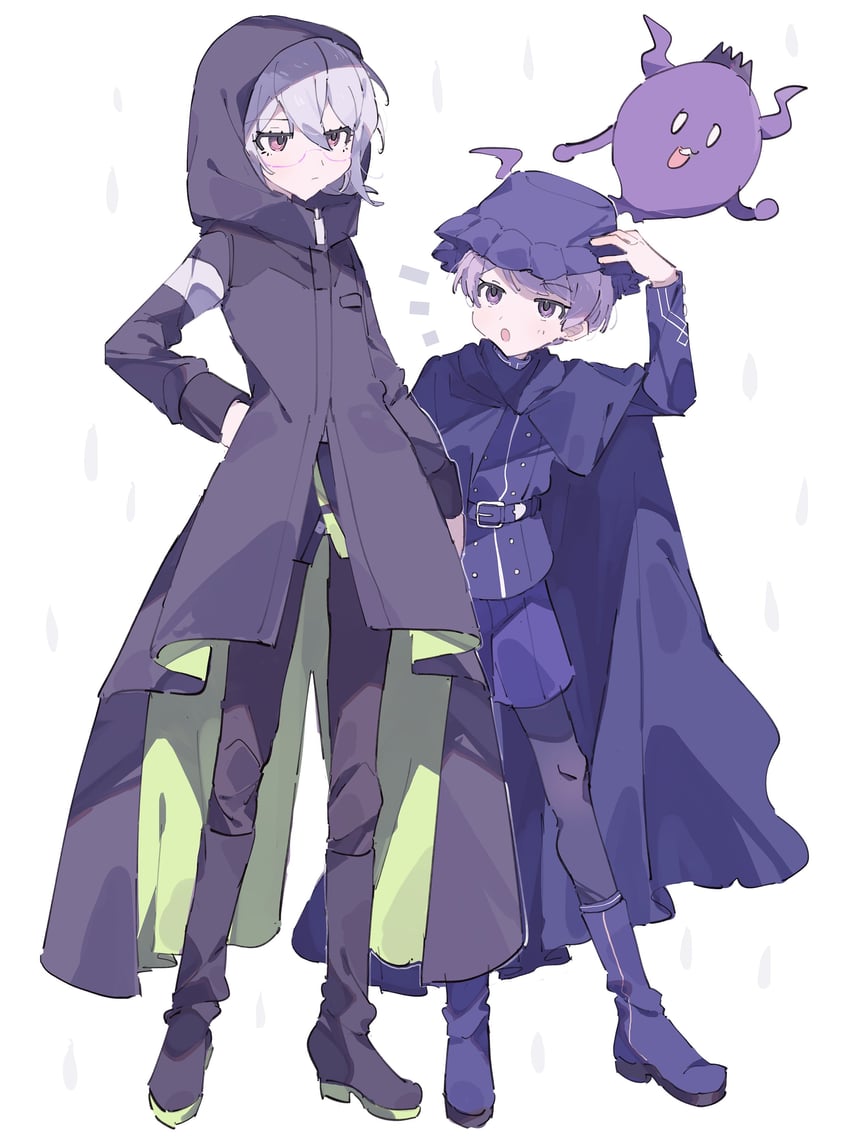 yuma kokohead, shinigami, and halara nightmare (master detective archives: rain code) drawn by hwr33m
