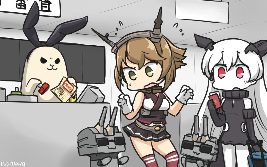 shimakaze, rensouhou-chan, mutsu, and anchorage princess (kantai collection) drawn by hamu_koutarou