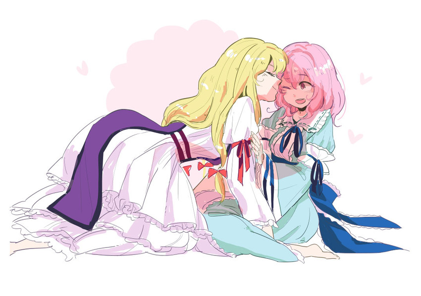 yakumo yukari and saigyouji yuyuko (touhou) drawn by tamiko_(paseri)