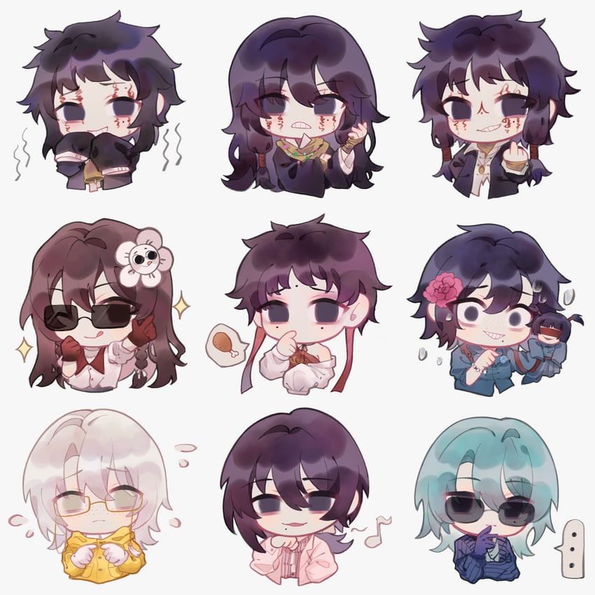 ziche fuzhao, mo chengwei, liu qingcheng, fu shun, bai ling, and 2 more (touqi guaitan) drawn by dugusunshine