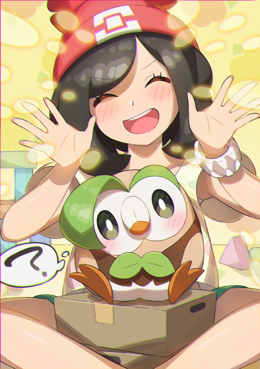 selene, rowlet, and dartrix (pokemon and 1 more) drawn by taisa_(lovemokunae)