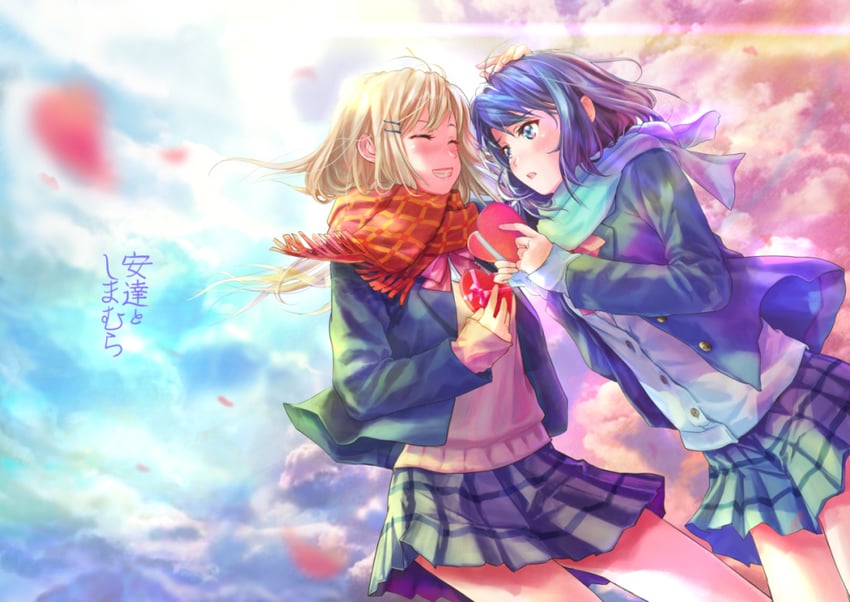 adachi sakura and shimamura hougetsu (adachi to shimamura) drawn by nuku_(nukukuro)