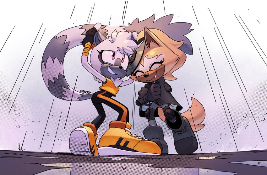 tangle the lemur and whisper the wolf (sonic and 1 more) drawn by starrjoy