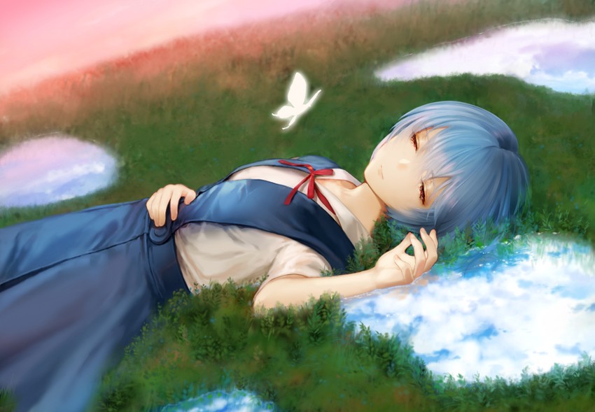 ayanami rei (neon genesis evangelion) drawn by 160_(observer_j)