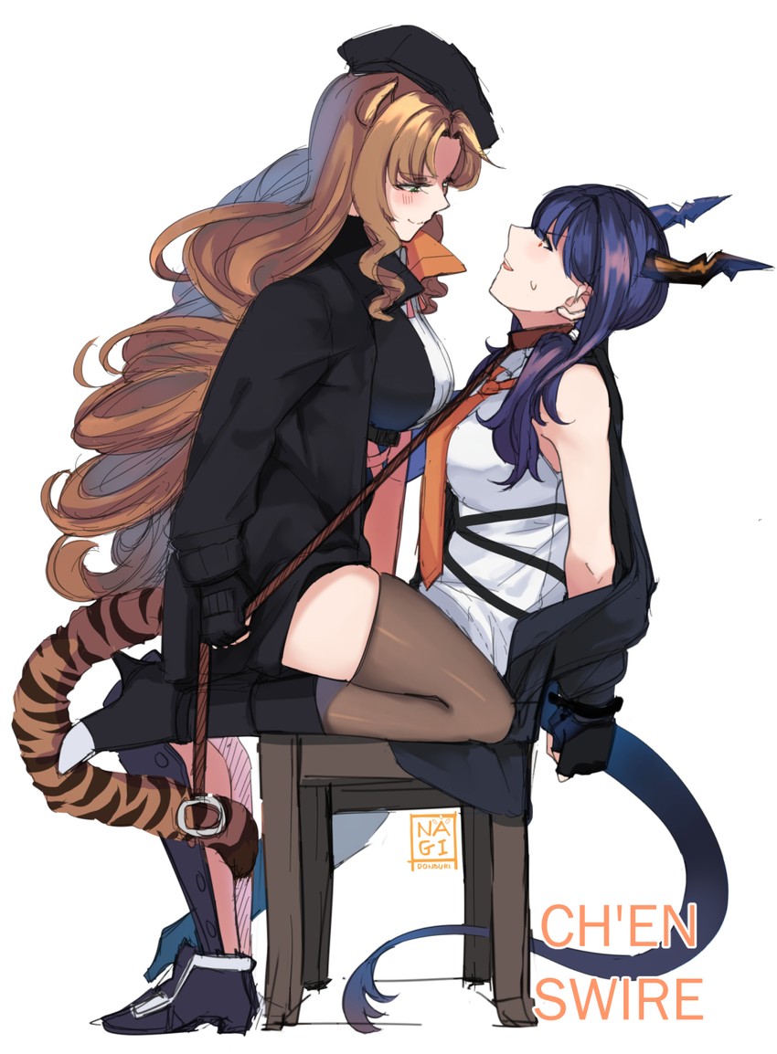 ch'en and swire (arknights) drawn by hinagi_(fox_priest)
