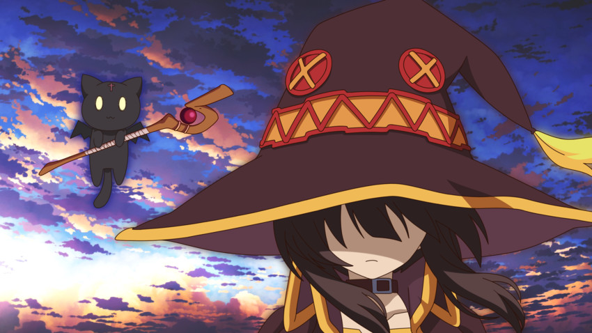 megumin and chomusuke (kono subarashii sekai ni shukufuku wo!) drawn by yzy000