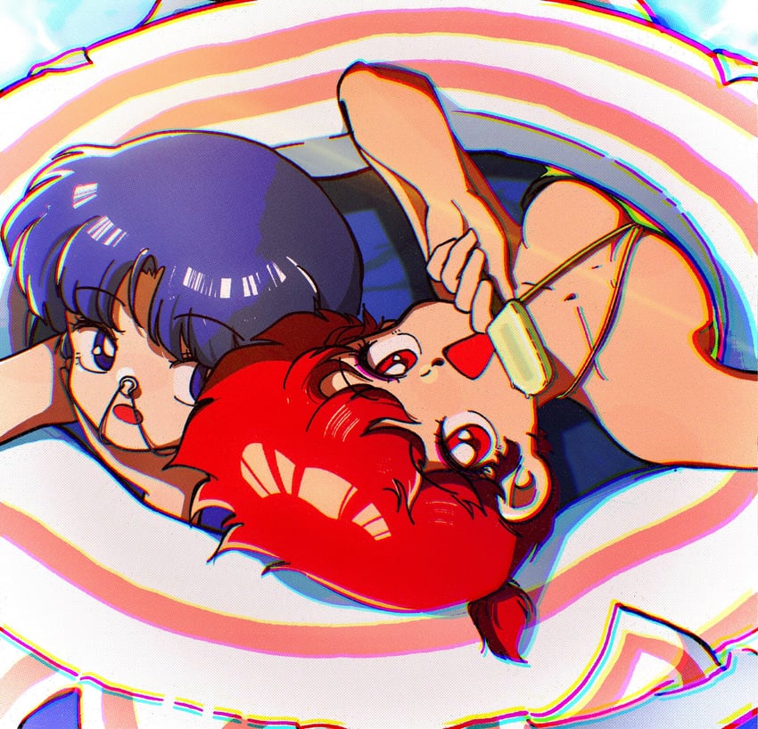 ranma-chan and tendou akane (ranma 1/2) drawn by luuxiriver