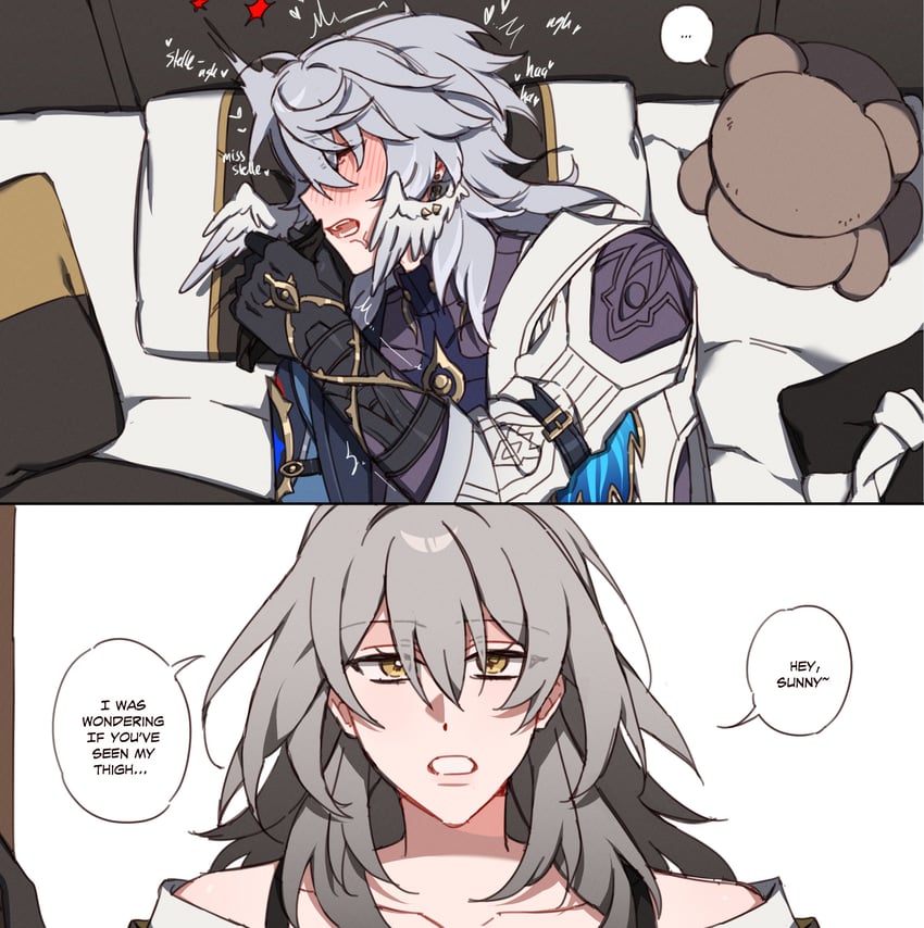 trailblazer, stelle, and sunday (honkai and 1 more) drawn by majunjuu