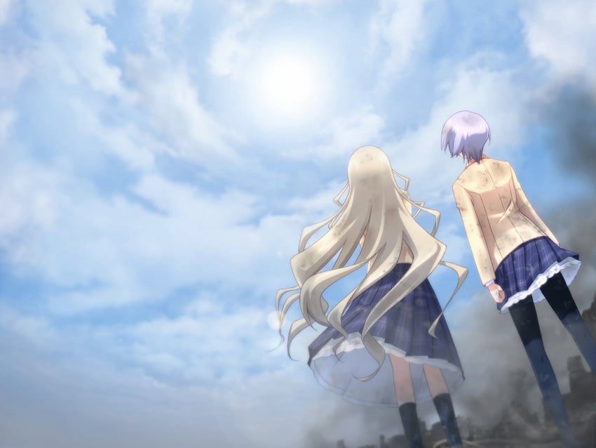 kishimoto ayase and kusunoki yua (chaos;head) drawn by matsuo_yukihiro