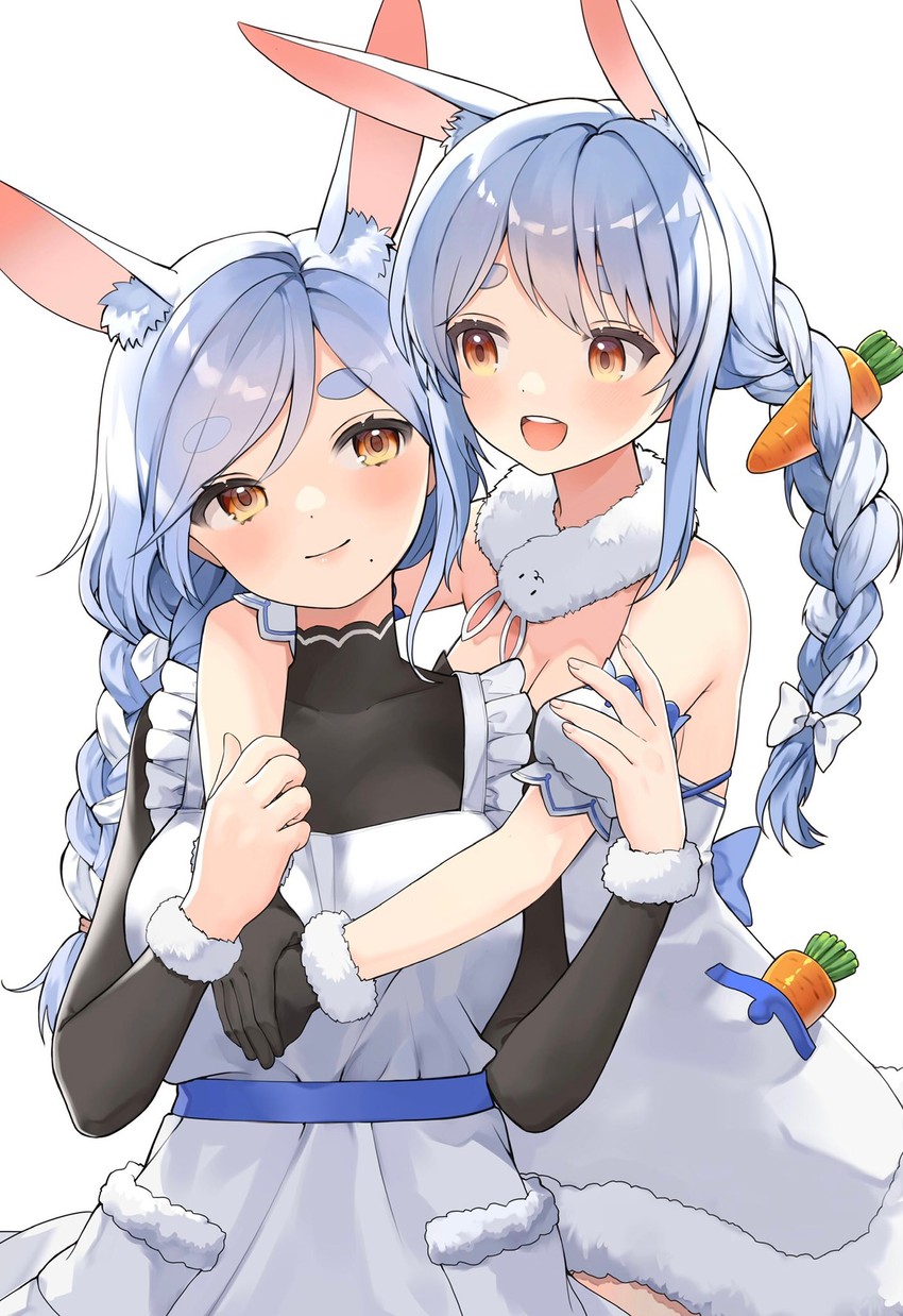 usada pekora, don-chan, and pekomama (hololive) drawn by tate_yukimi