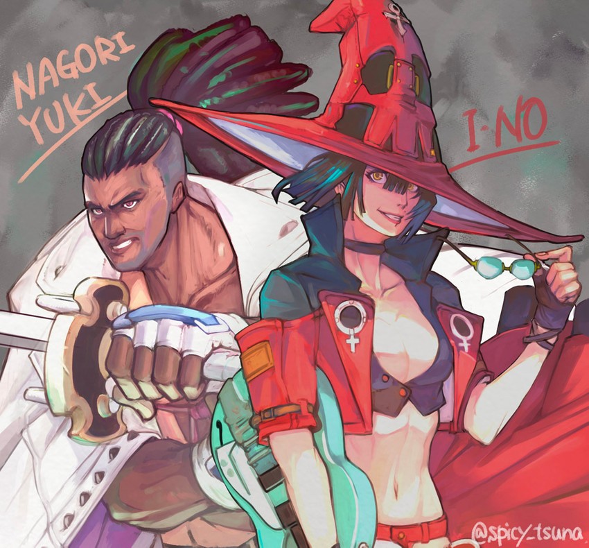 i-no and nagoriyuki (guilty gear and 1 more) drawn by tsuna_(akmu8832)