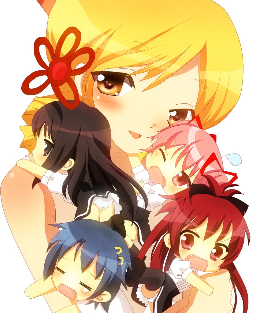 akemi homura, kaname madoka, miki sayaka, sakura kyoko, and tomoe mami (mahou shoujo madoka magica) drawn by yuiyuimoe