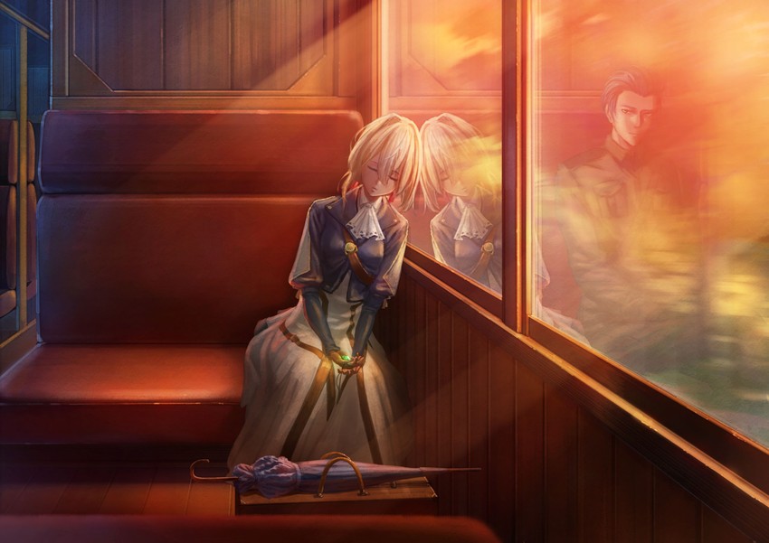 violet evergarden and gilbert bougainvillea (violet evergarden) drawn by chaboex