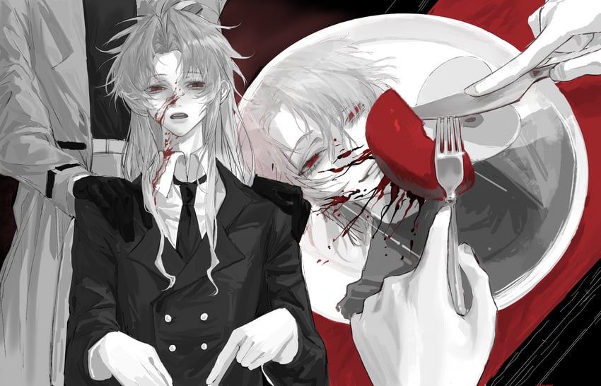 hatsutori hajime and theodore riddle (saibou shinkyoku) drawn by ranfang_jinzhi