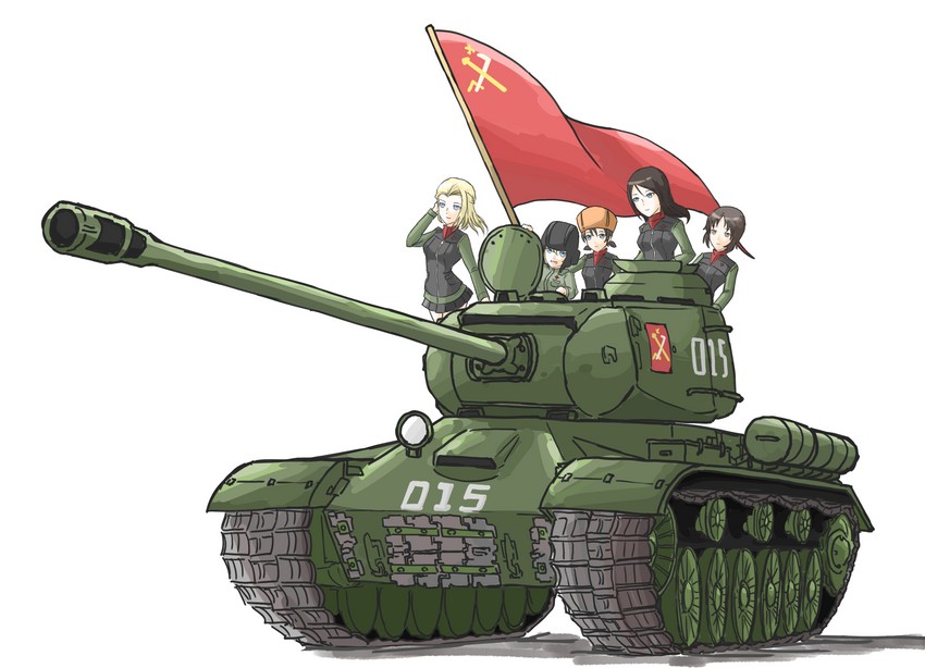 katyusha, nonna, clara, nina, and alina (girls und panzer) drawn by tsukimizake