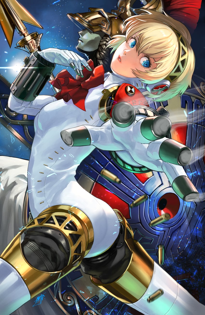 aigis and athena (persona and 2 more) drawn by adam_ryu_ford