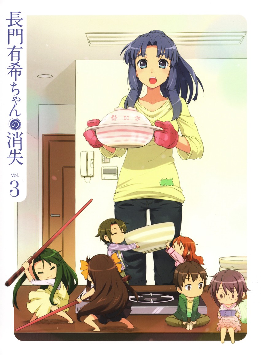 suzumiya haruhi, nagato yuki, asahina mikuru, kyon, asakura ryoko, and 3 more (suzumiya haruhi no yuuutsu and 2 more)