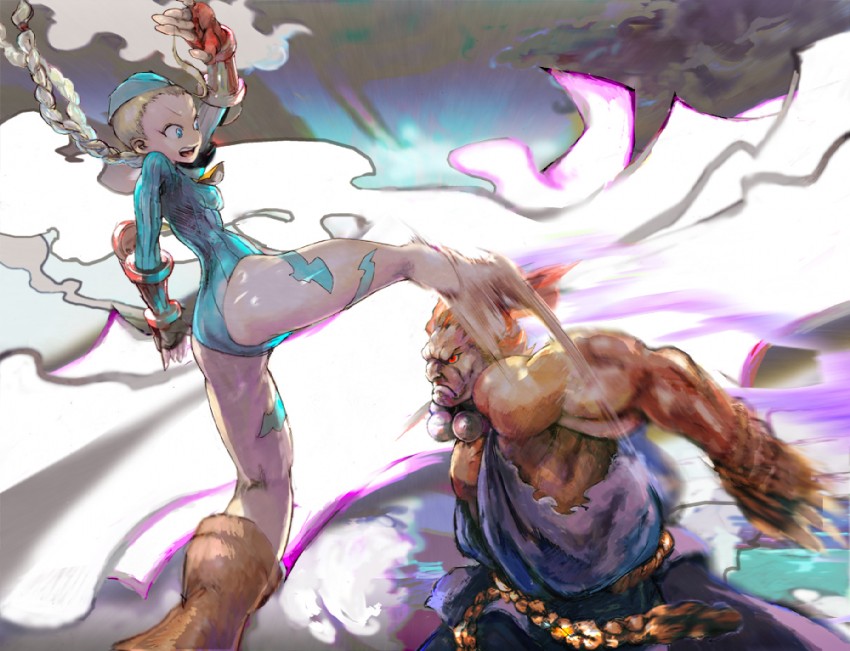cammy white and akuma (street fighter and 1 more) drawn by k@!