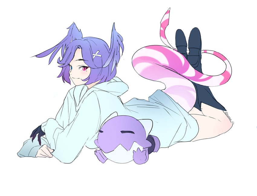 selen tatsuki and dragoon (nijisanji and 1 more) drawn by aark_22
