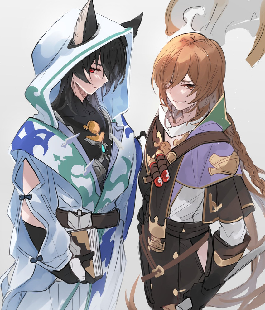 lamorak and merlin (granblue fantasy) drawn by yakota_(usuk-yako)